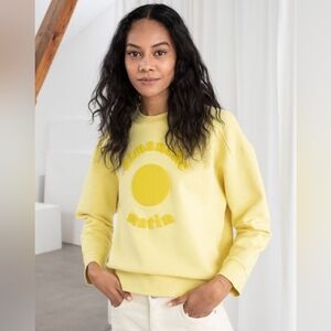 Free People & Other Stories Yellow Dimanche Matin Cotton Sweatshirt